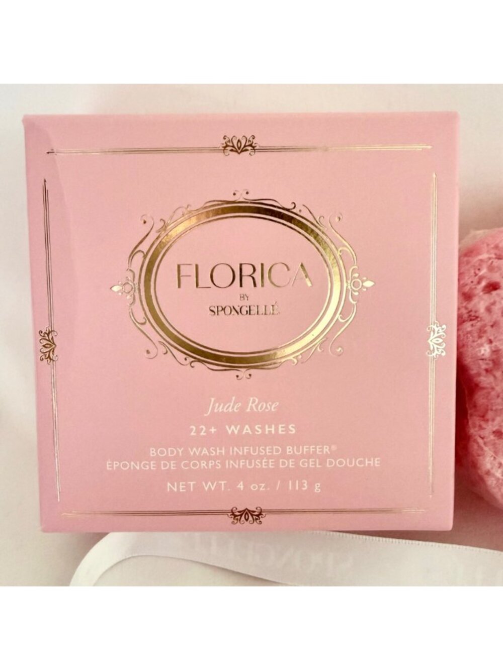 Florica By Spongelle Jude Rose Body Wash Infused Buffer 22+ Washes 4 oz Exfoliat - Picture 3 of 9